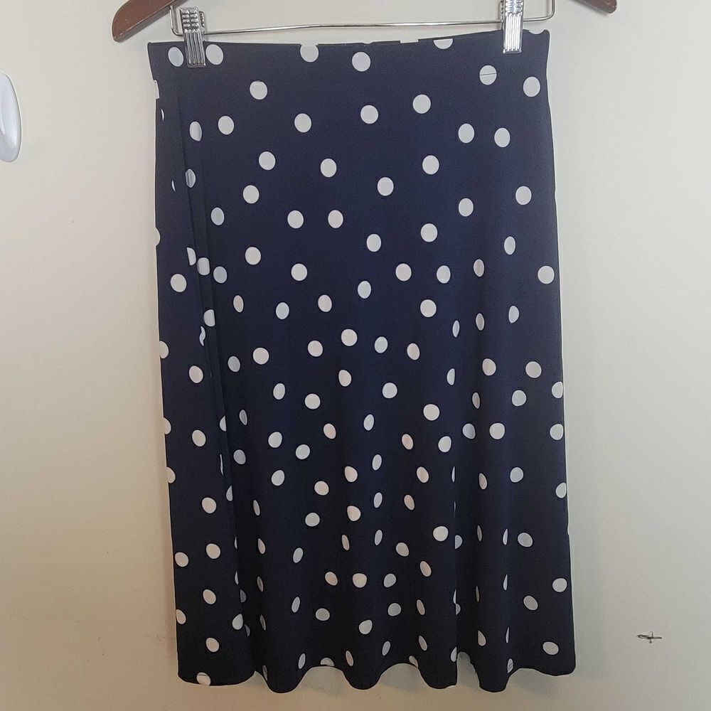 Chico's Tossed Dot A-Line Skirt Midi Size 0/Small